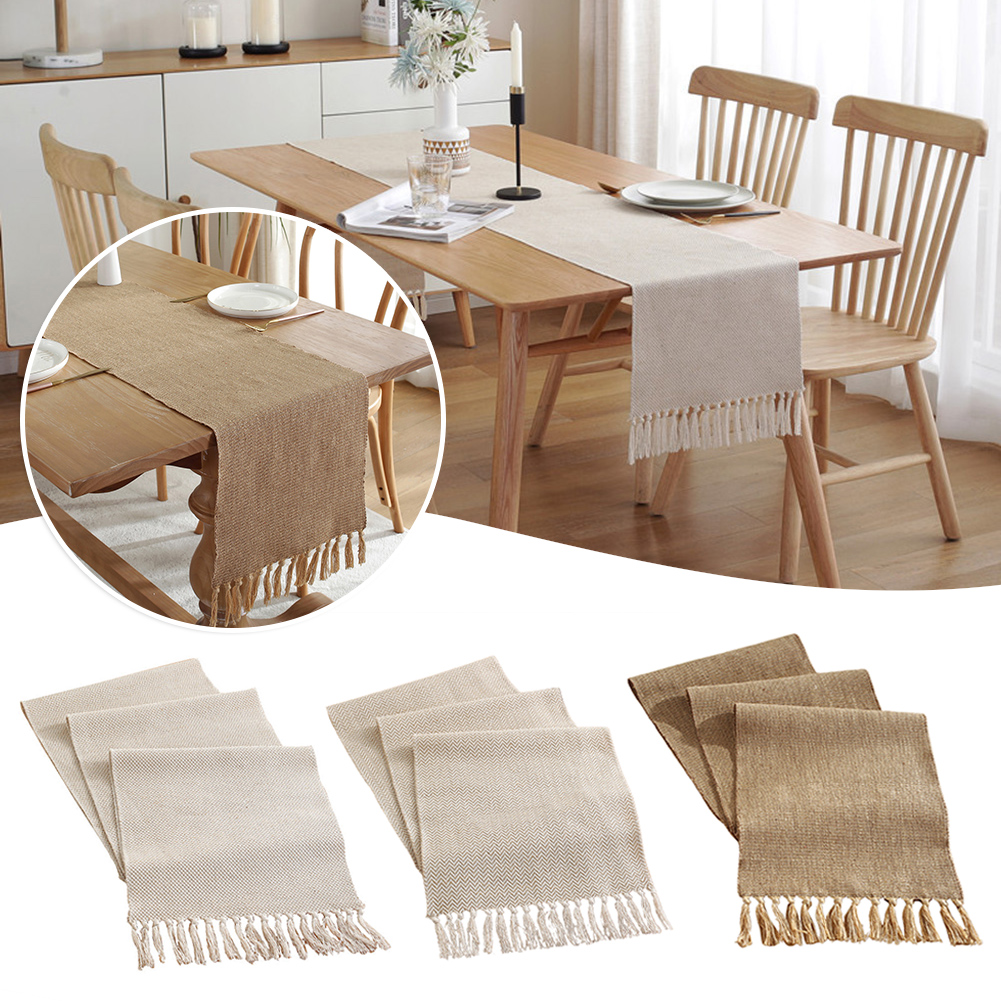 Home Textiles News - Vintage Woven Cotton Linen Table Runner
