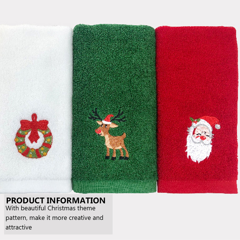 Home Textiles Pakistan - 2pcs Christmas Cotton Towel Set Embroidery