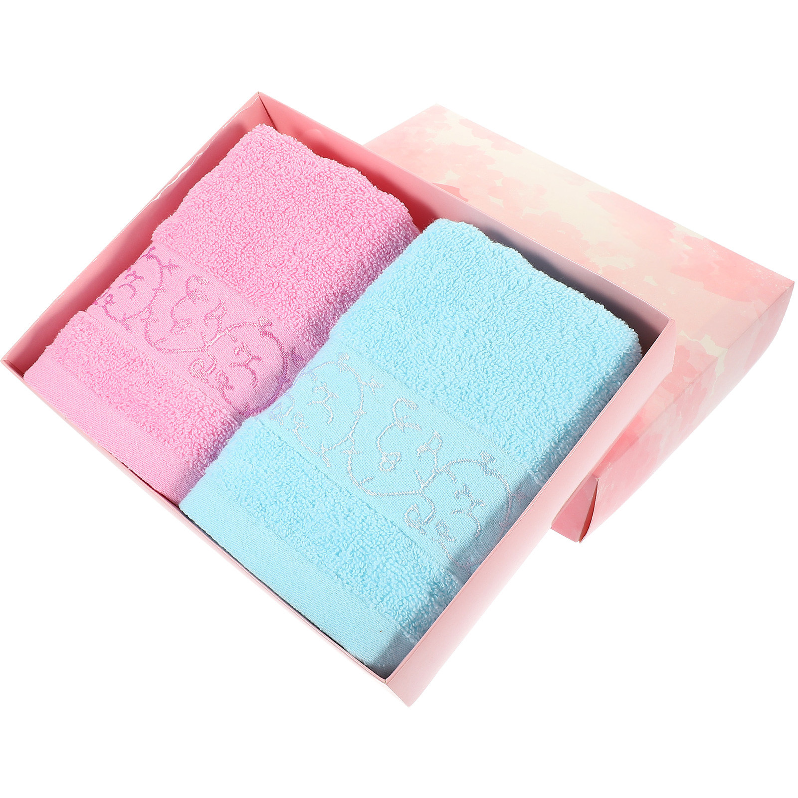 1Set Cotton Towels Gift Box Ab - Home Textiles Pakistan ulasan dan harga