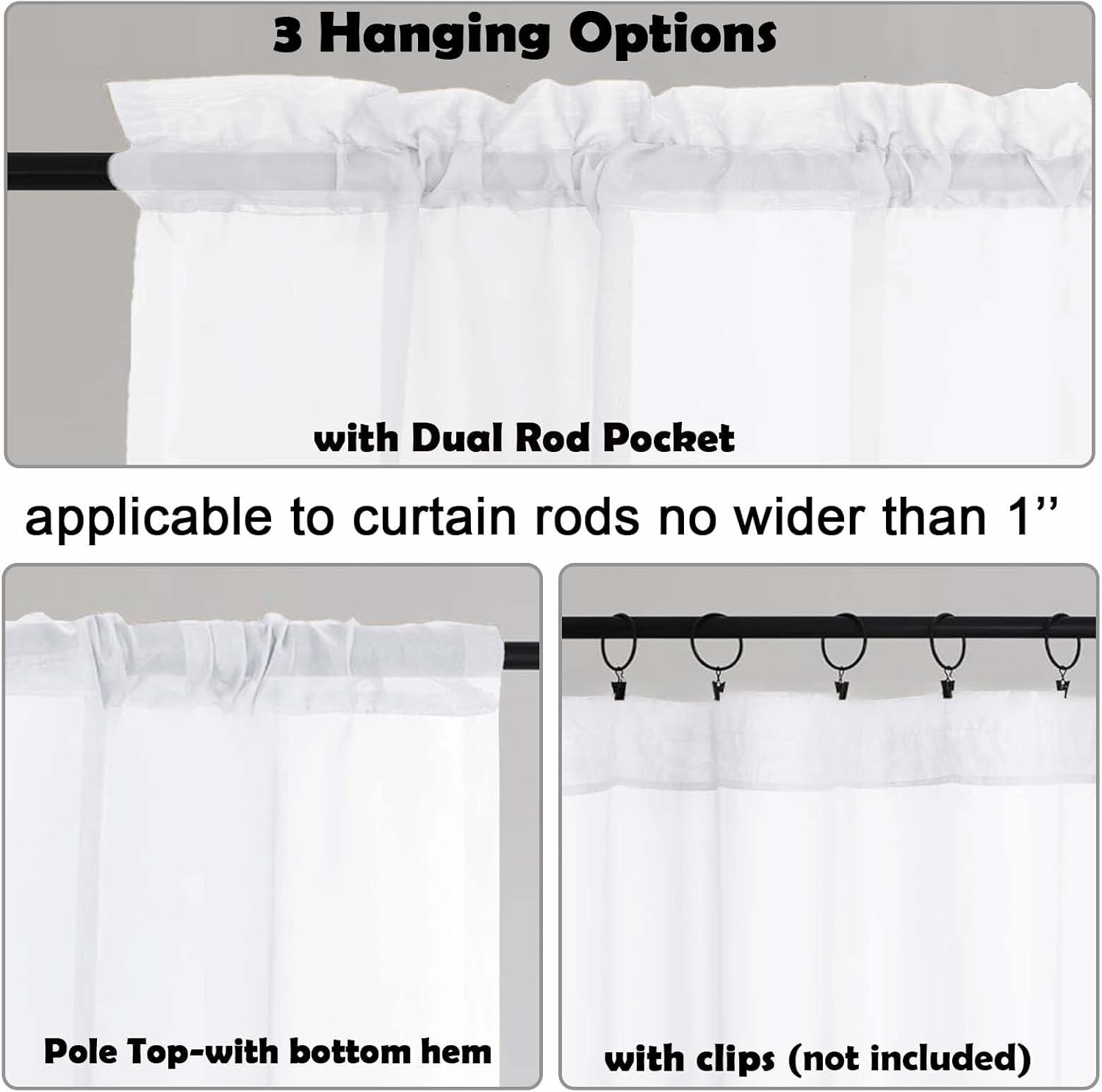 White Sheer Curtains 63 Inch L - Curtain Sheer Voile ulasan dan harga
