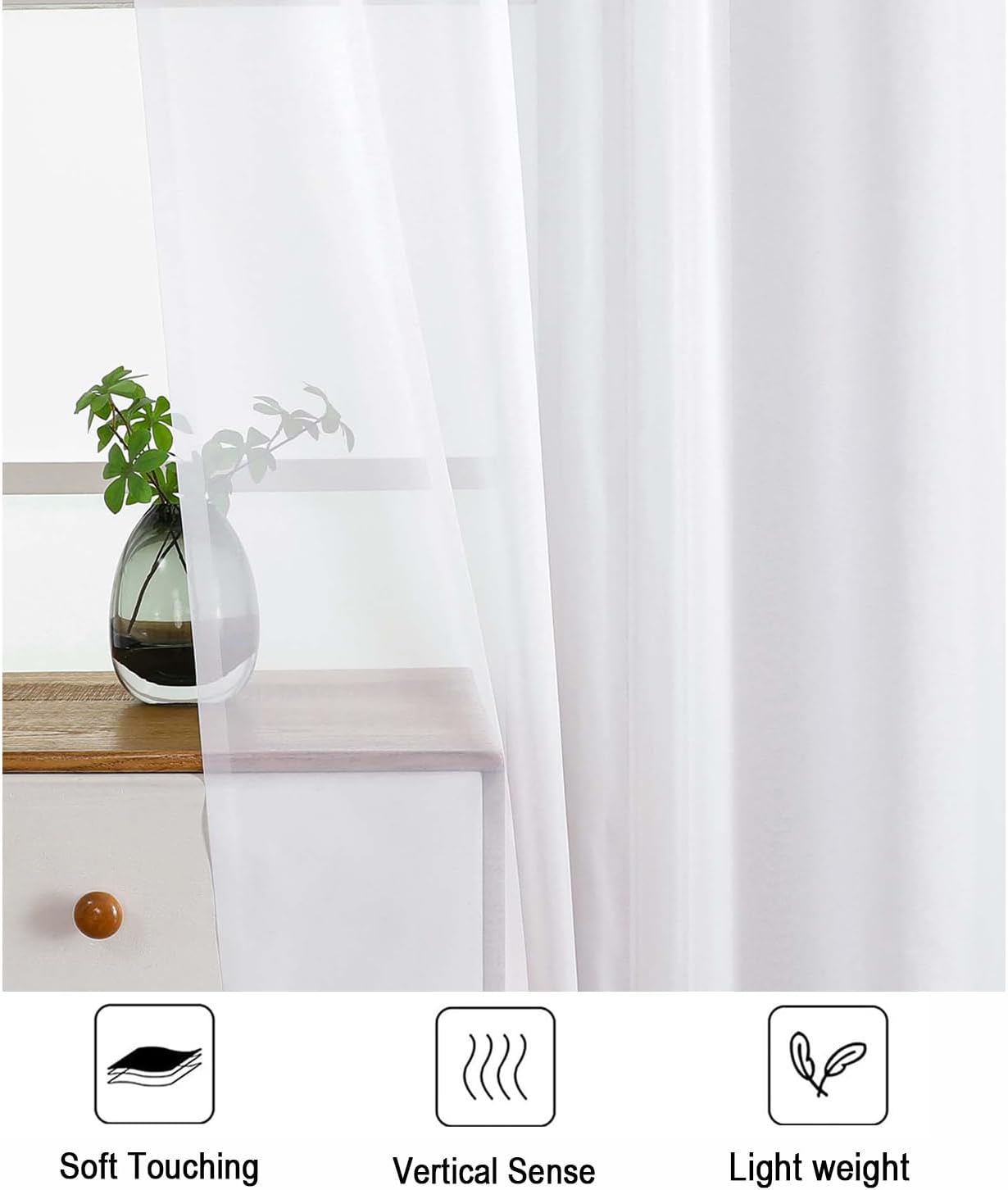 White Sheer Curtains 63 Inch L - Curtain Sheer Voile ulasan dan harga