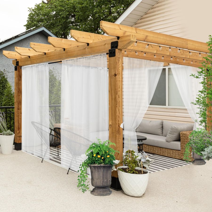 Weather White Outdoor Sheer Cu - Curtain Sheer Voile ulasan dan harga