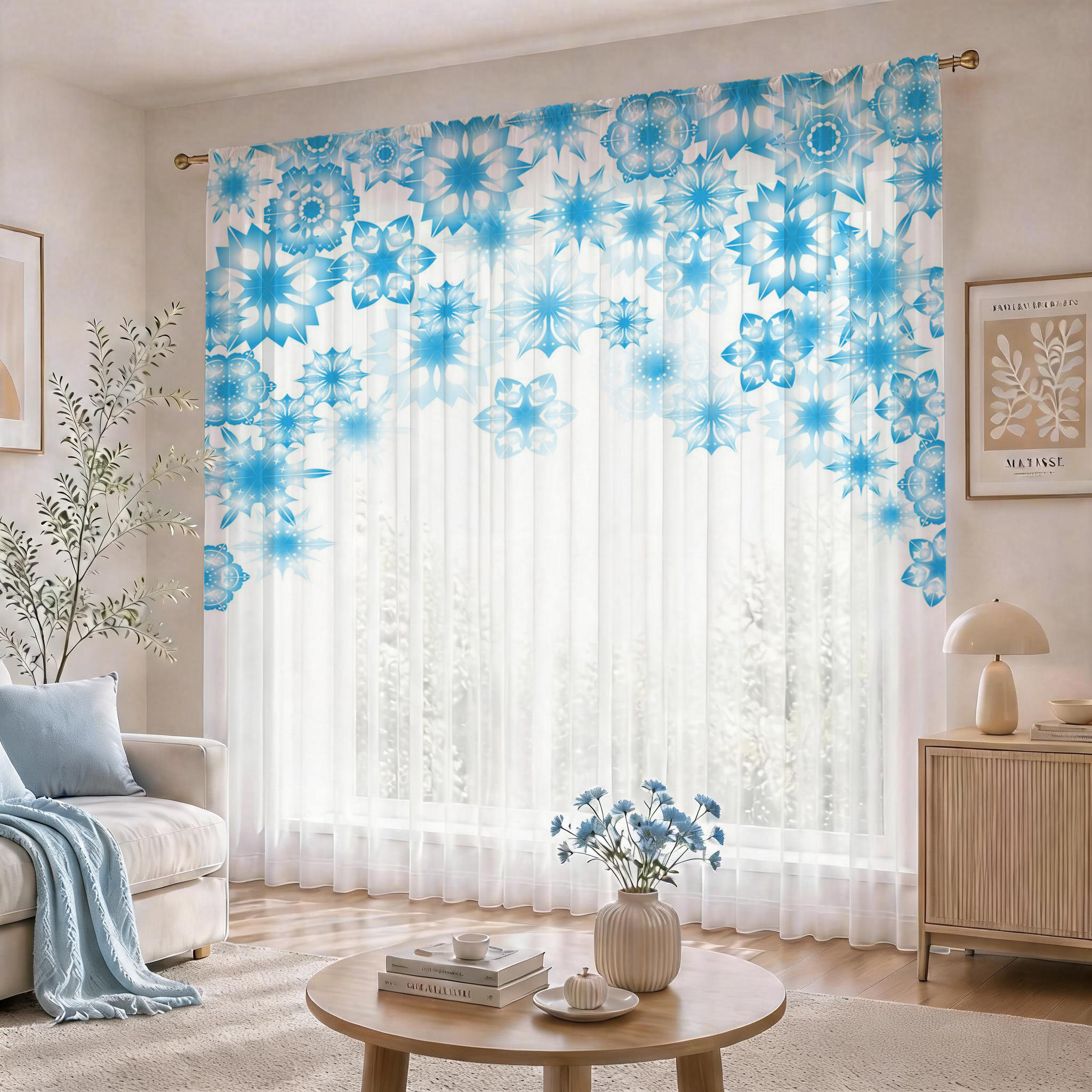Blue Star Modern Gradient Shee - Curtain Sheer Voile ulasan dan harga