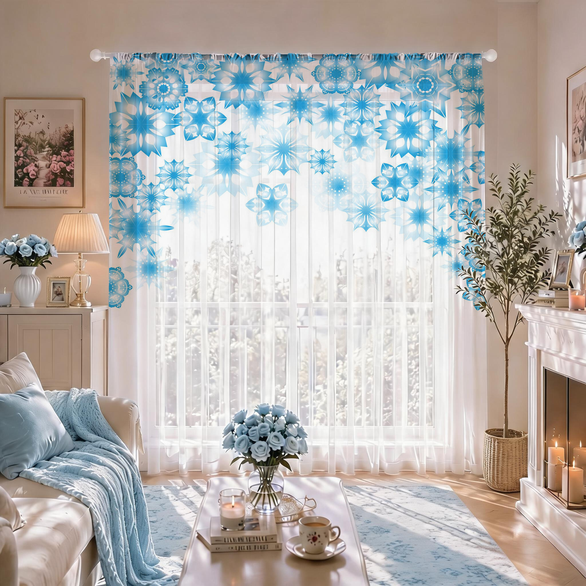 Blue Star Modern Gradient Shee - Curtain Sheer Voile ulasan dan harga