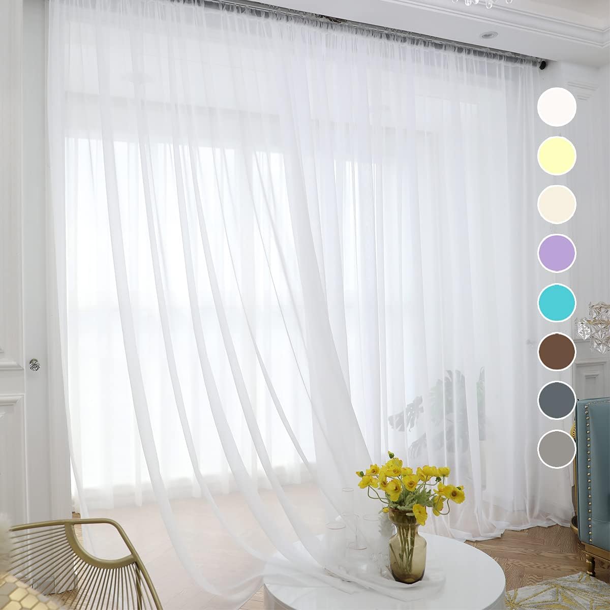 White Sheer Curtains 84 Inches - Curtain Sheer Voile ulasan dan harga