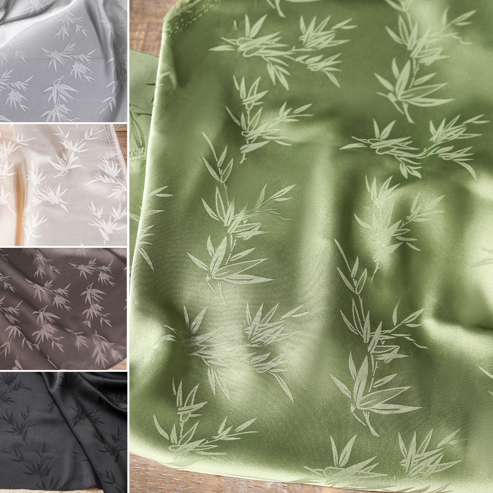 1Meter Bamboo Leaf Jacquard Ac - Home Textiles Importers In Usa ulasan dan harga