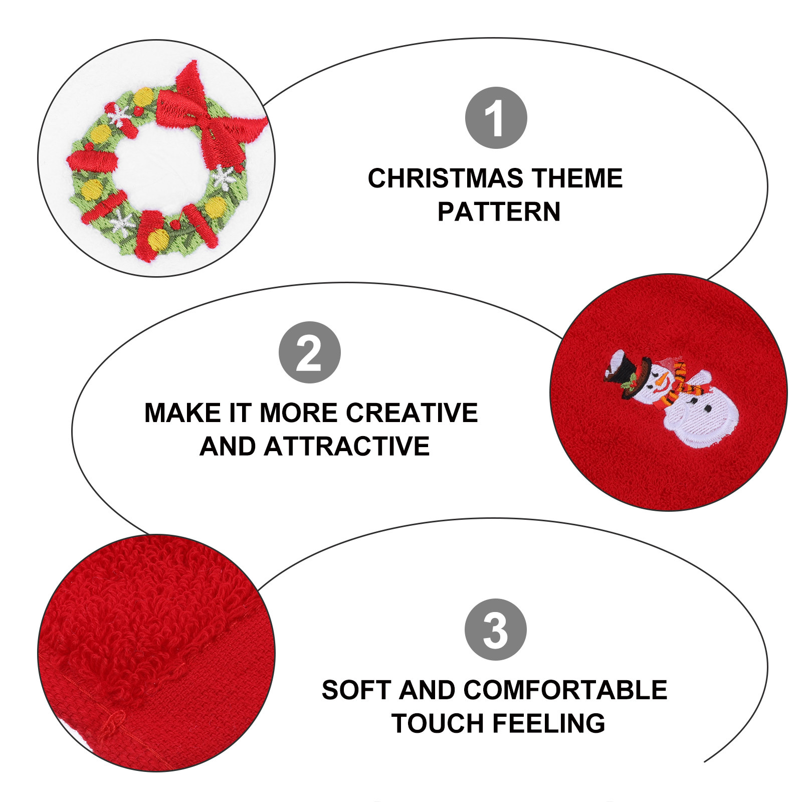 2Pcs Embroidery Christmas Towe - Home Textiles Pakistan ulasan dan harga