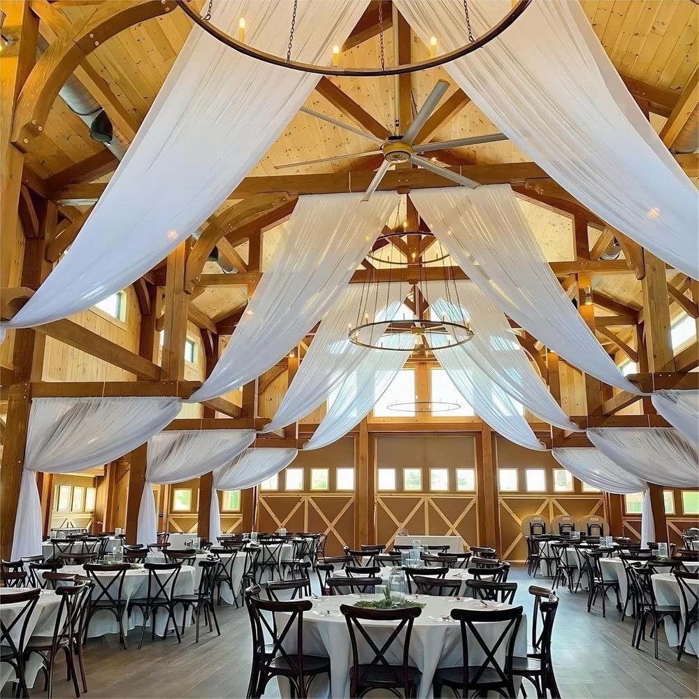 6 Panel White Ceiling Drapes o - Curtain Sheer Voile ulasan dan harga