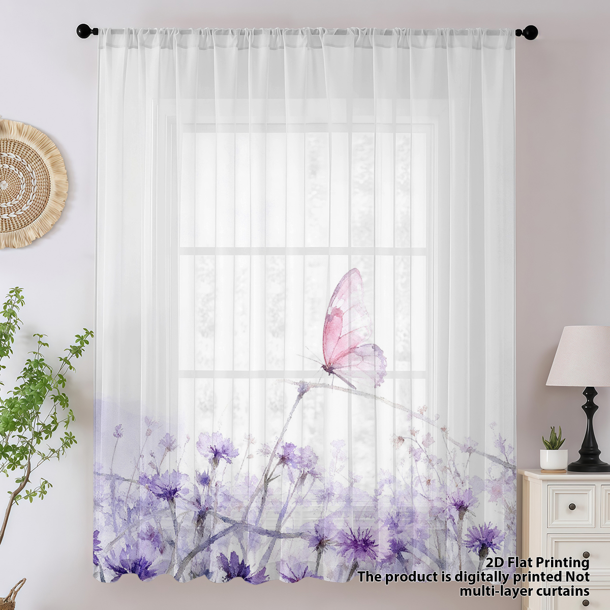 Flower Series Sheer Curtain, G - Curtain Sheer Voile ulasan dan harga