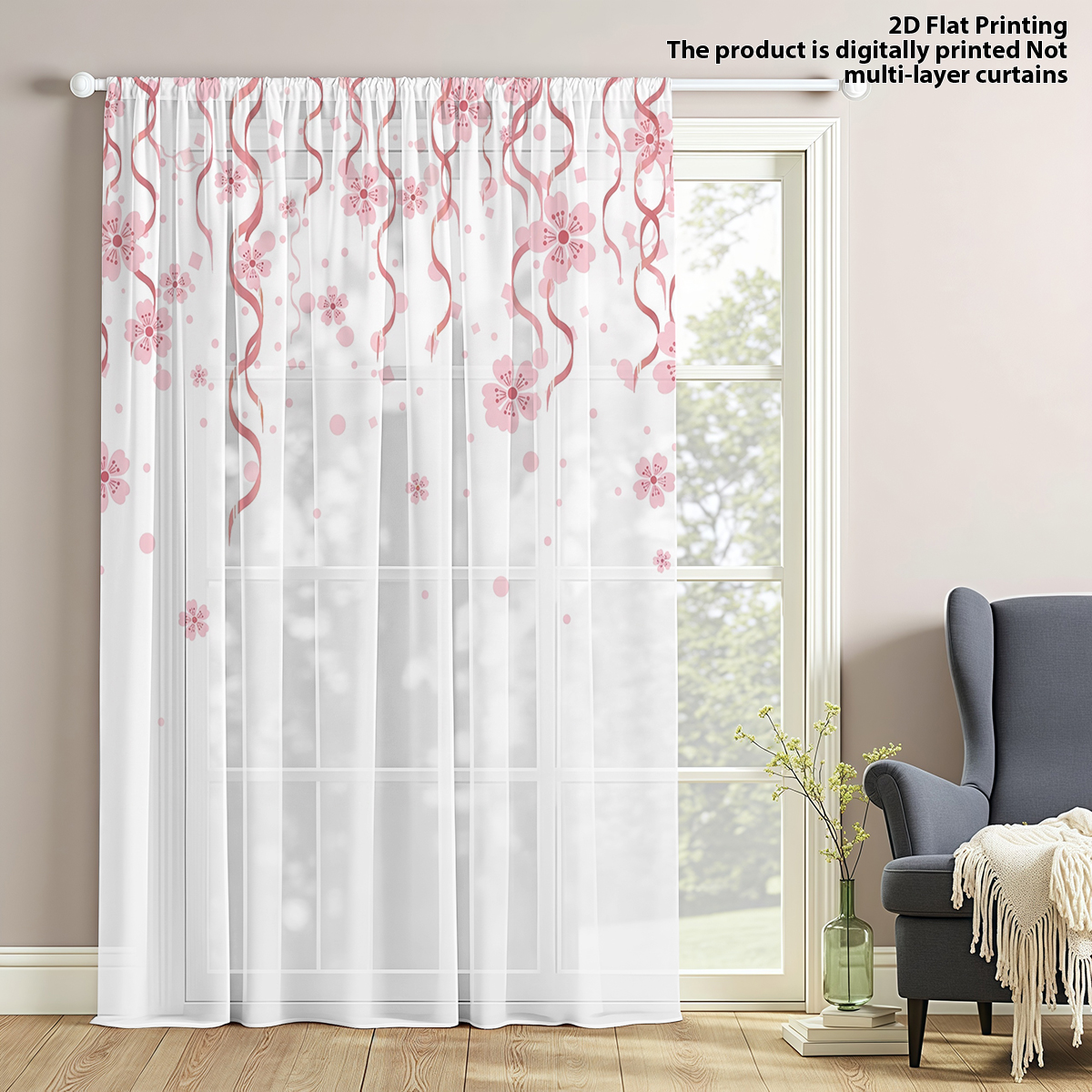 Flower Series Sheer Curtain, G - Curtain Sheer Voile ulasan dan harga