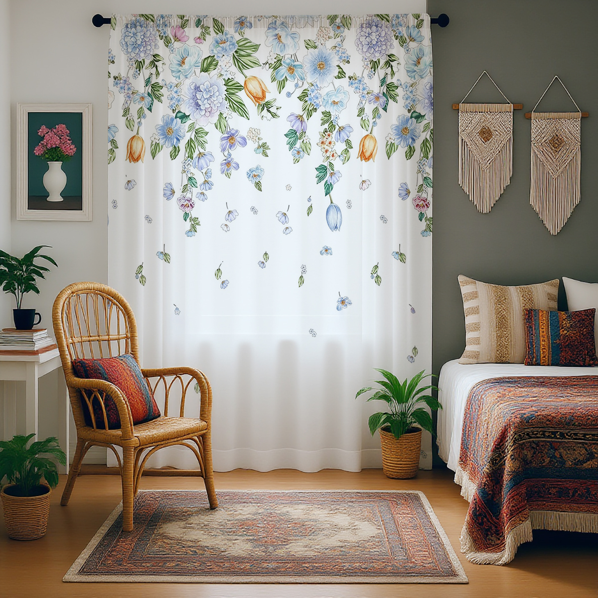 Floral Sheer Curtain, Good Qua - Curtain Sheer Voile ulasan dan harga