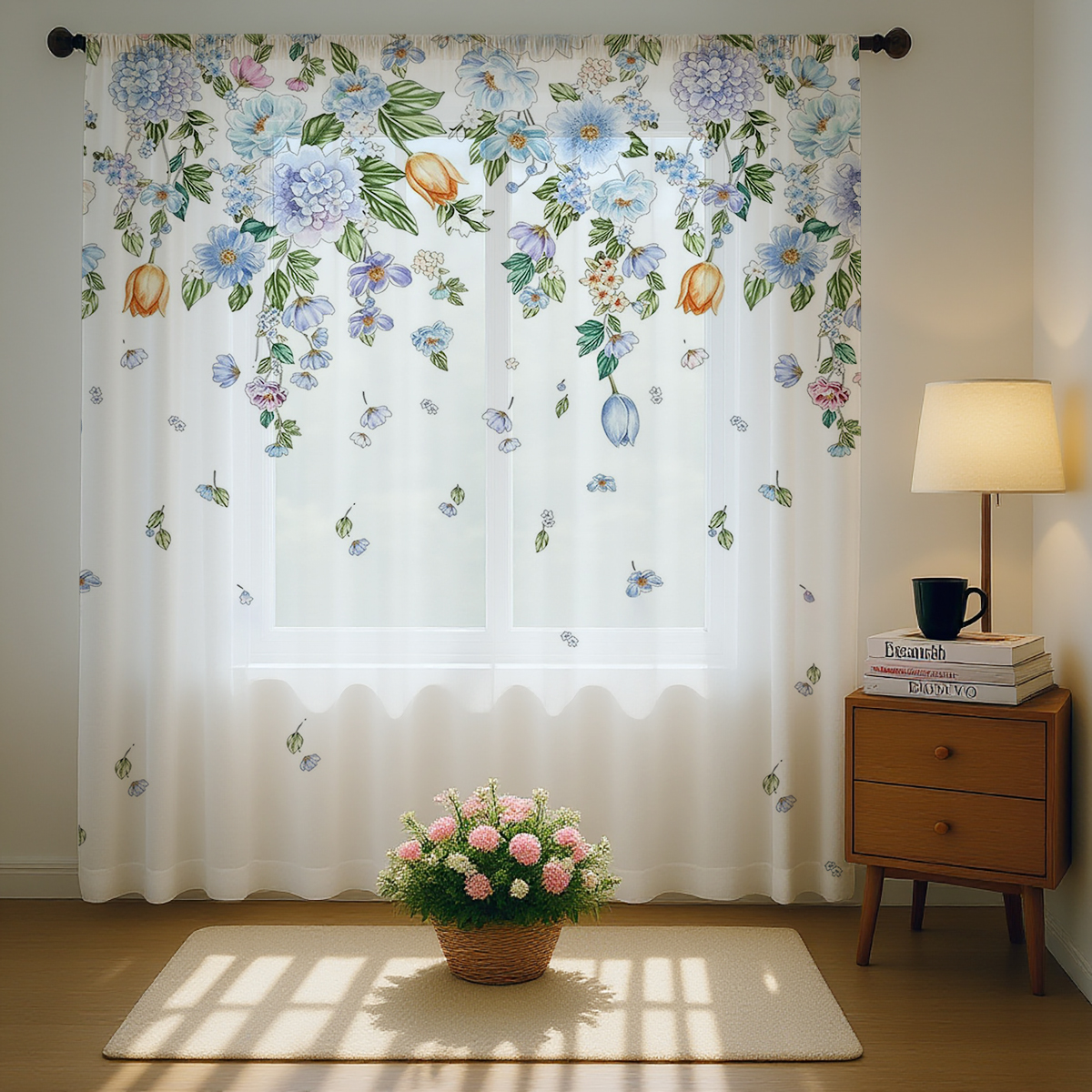 Floral Sheer Curtain, Good Qua - Curtain Sheer Voile ulasan dan harga