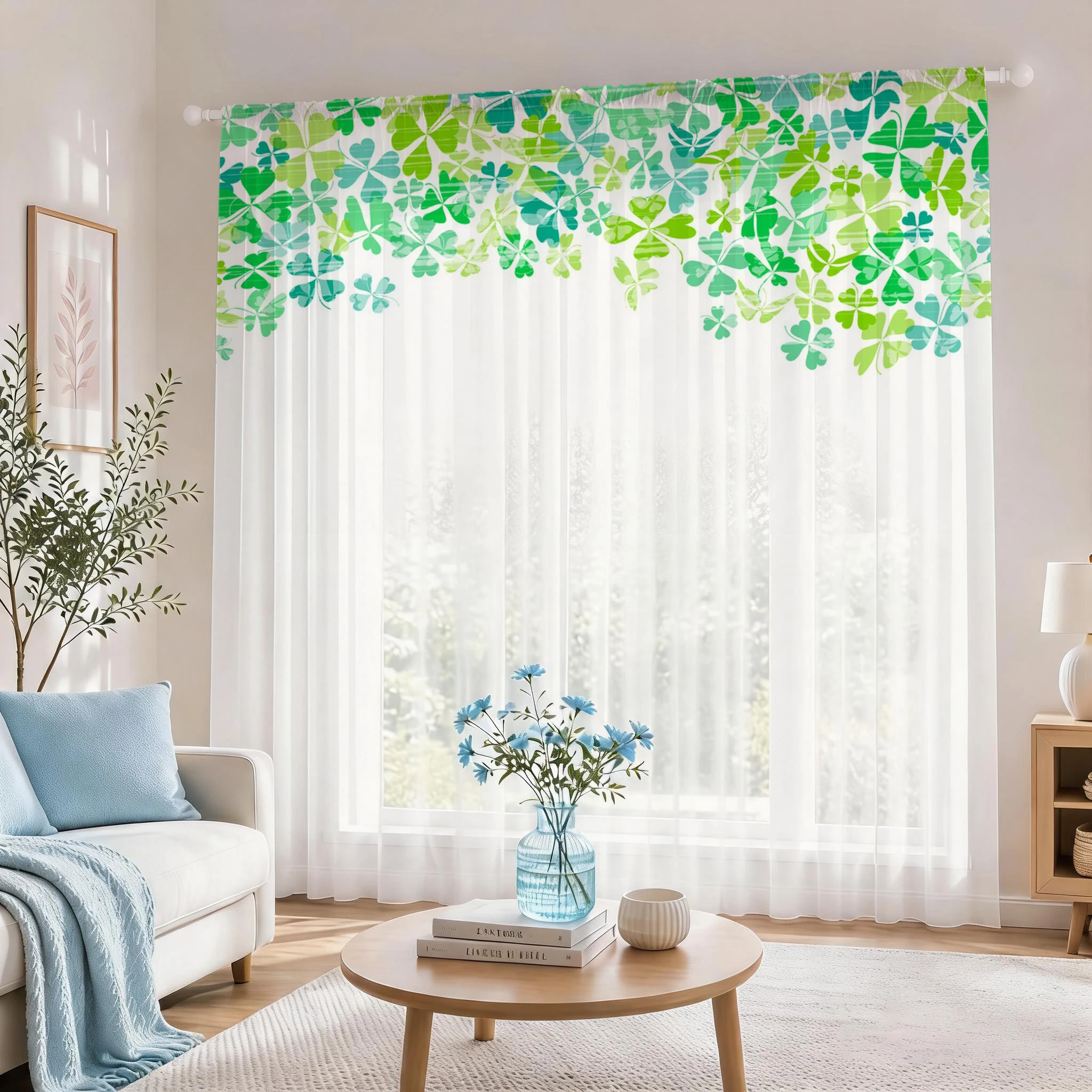 Light blue Modern Gradient She - Curtain Sheer Voile ulasan dan harga