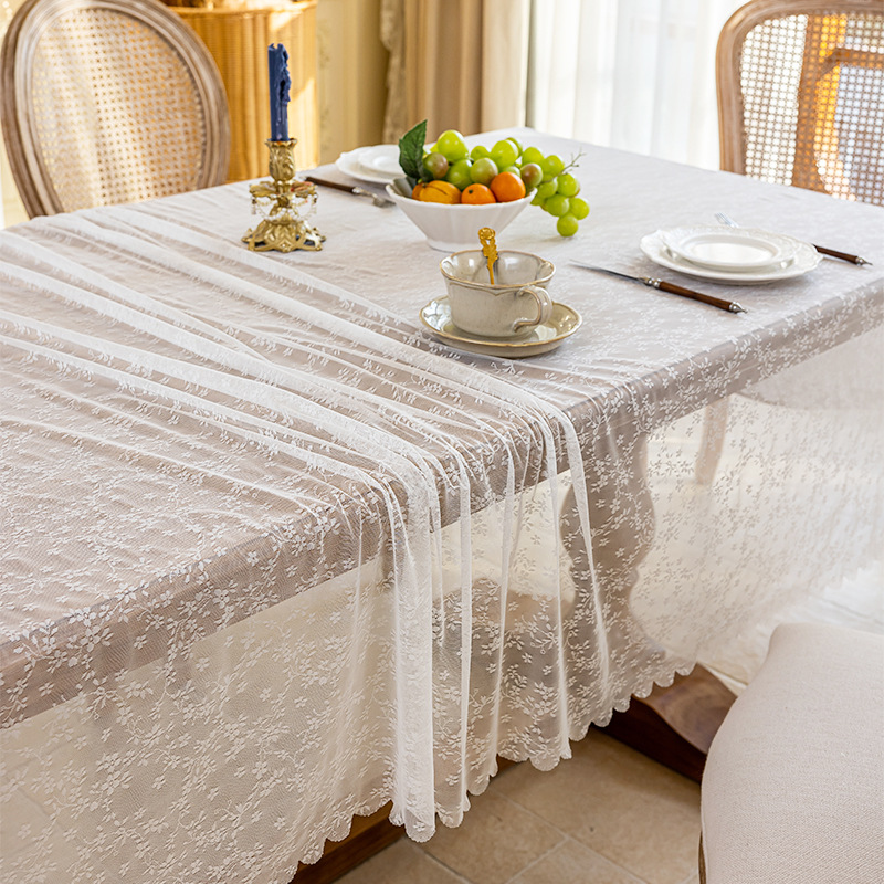 1pcWhite Embroidered Lace Tabl - Home Textiles News ulasan dan harga