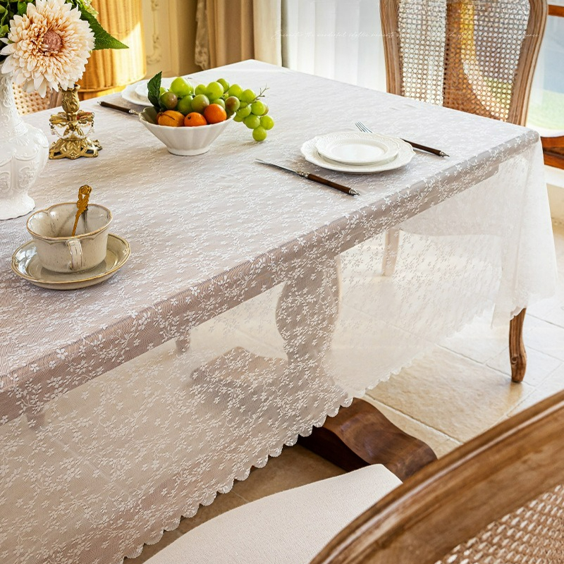 1pcWhite Embroidered Lace Tabl - Home Textiles News ulasan dan harga