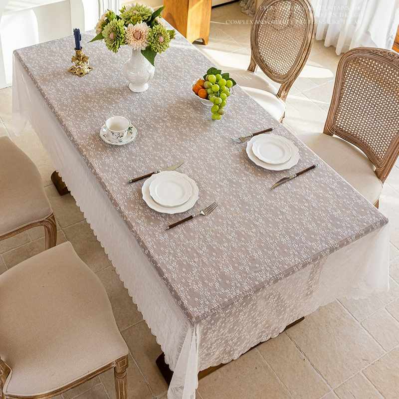 1pcWhite Embroidered Lace Tabl - Home Textiles News ulasan dan harga