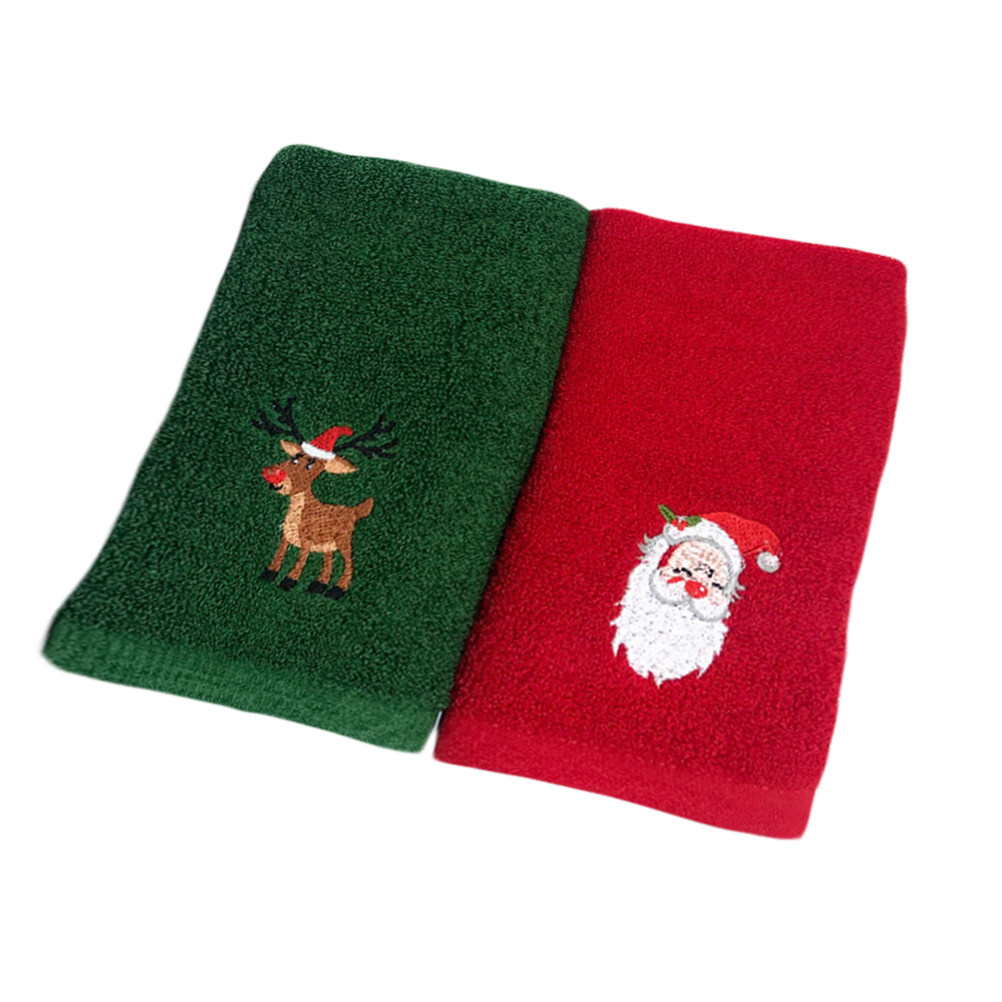 2pcs Christmas Cotton Towel Se - Home Textiles Pakistan ulasan dan harga