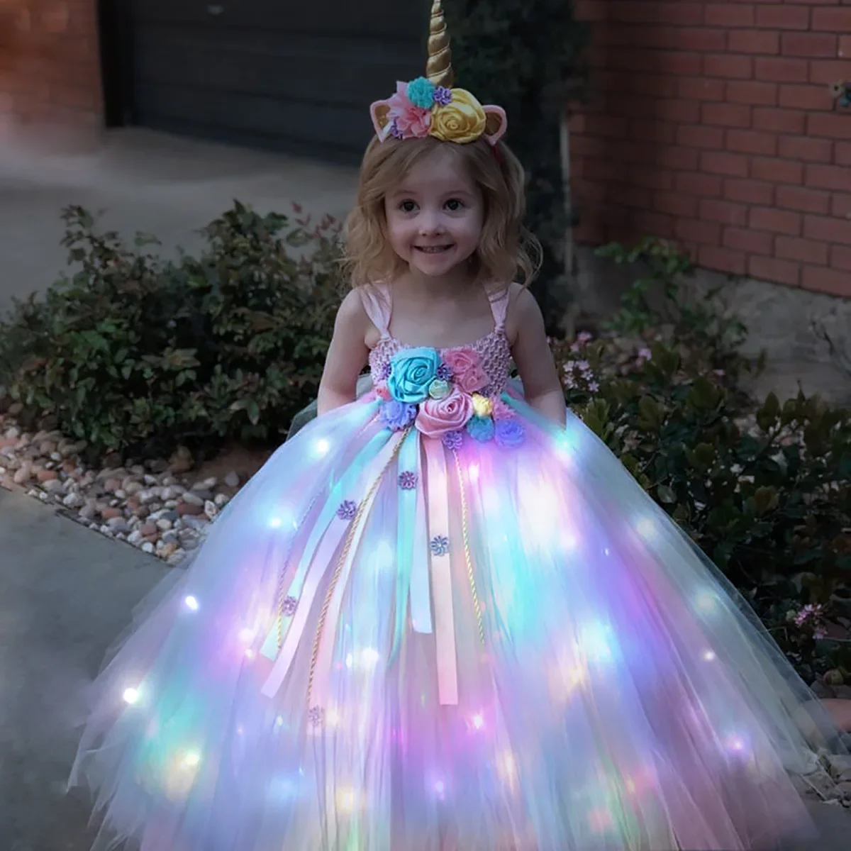 Gilrs Long LED Unicorn Tutu Dr - Curtain Sheer Voile ulasan dan harga