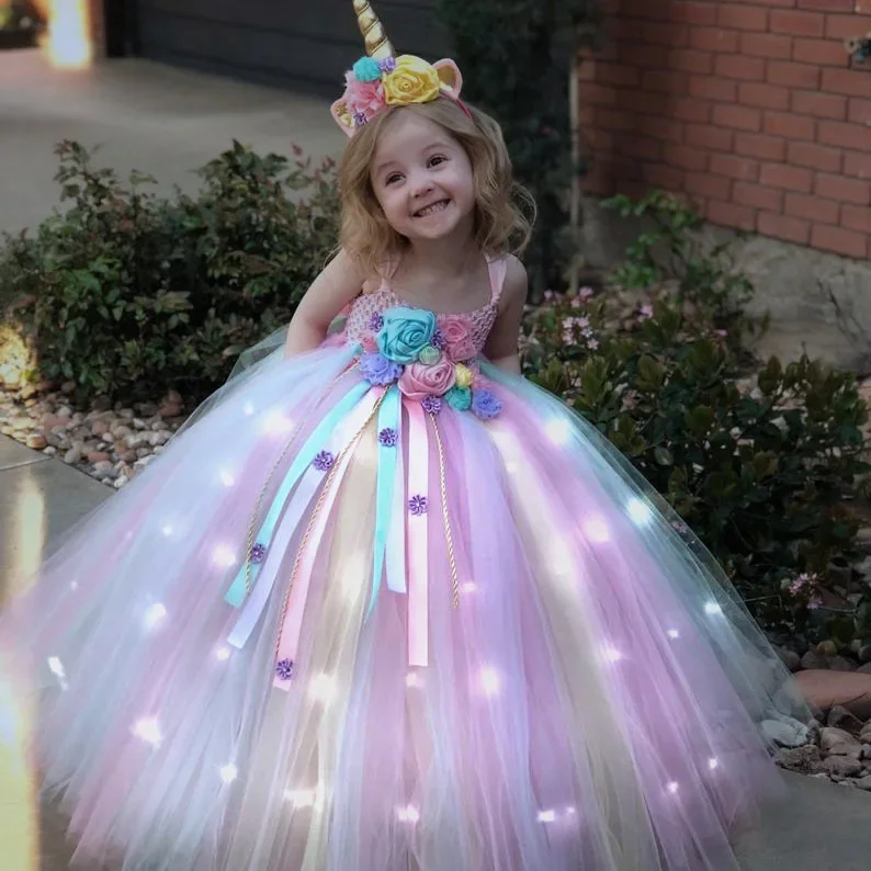 Gilrs Long LED Unicorn Tutu Dr - Curtain Sheer Voile ulasan dan harga