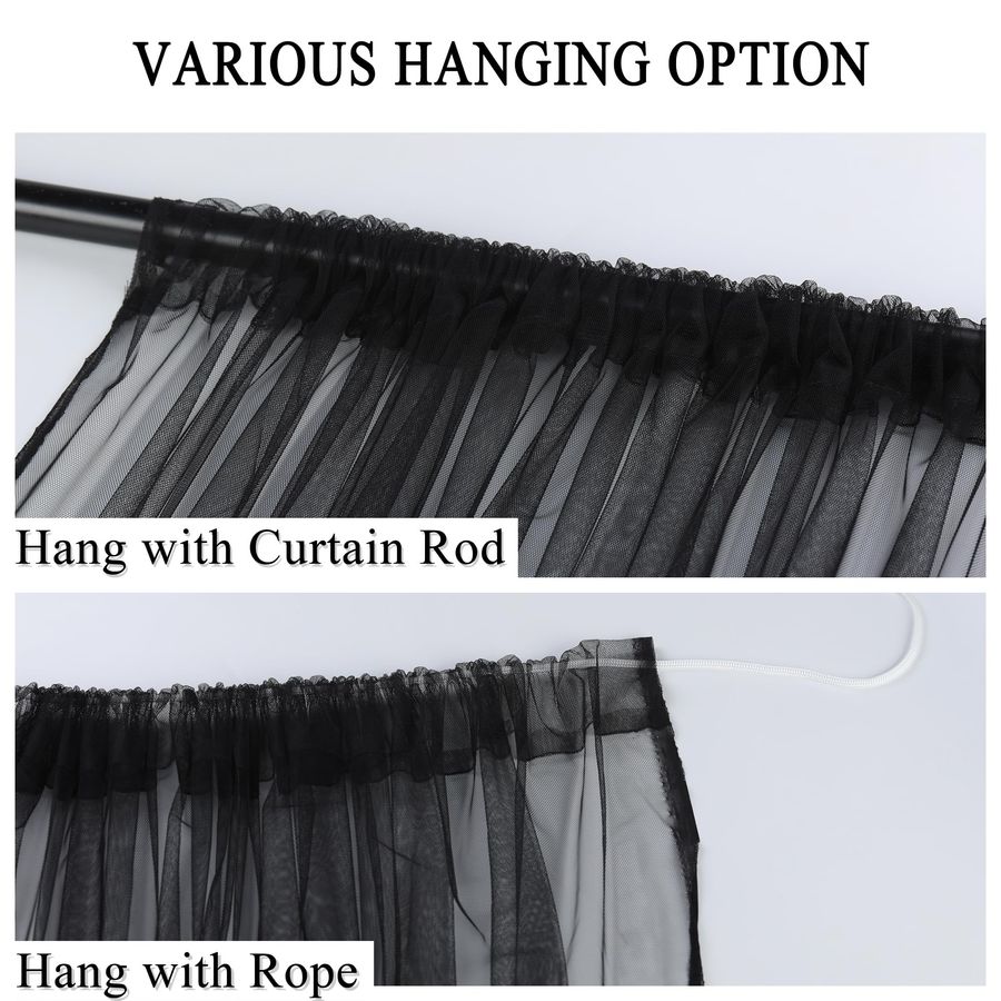 x 10 Outdoor Black Tulle Backd - Curtain Sheer Voile ulasan dan harga