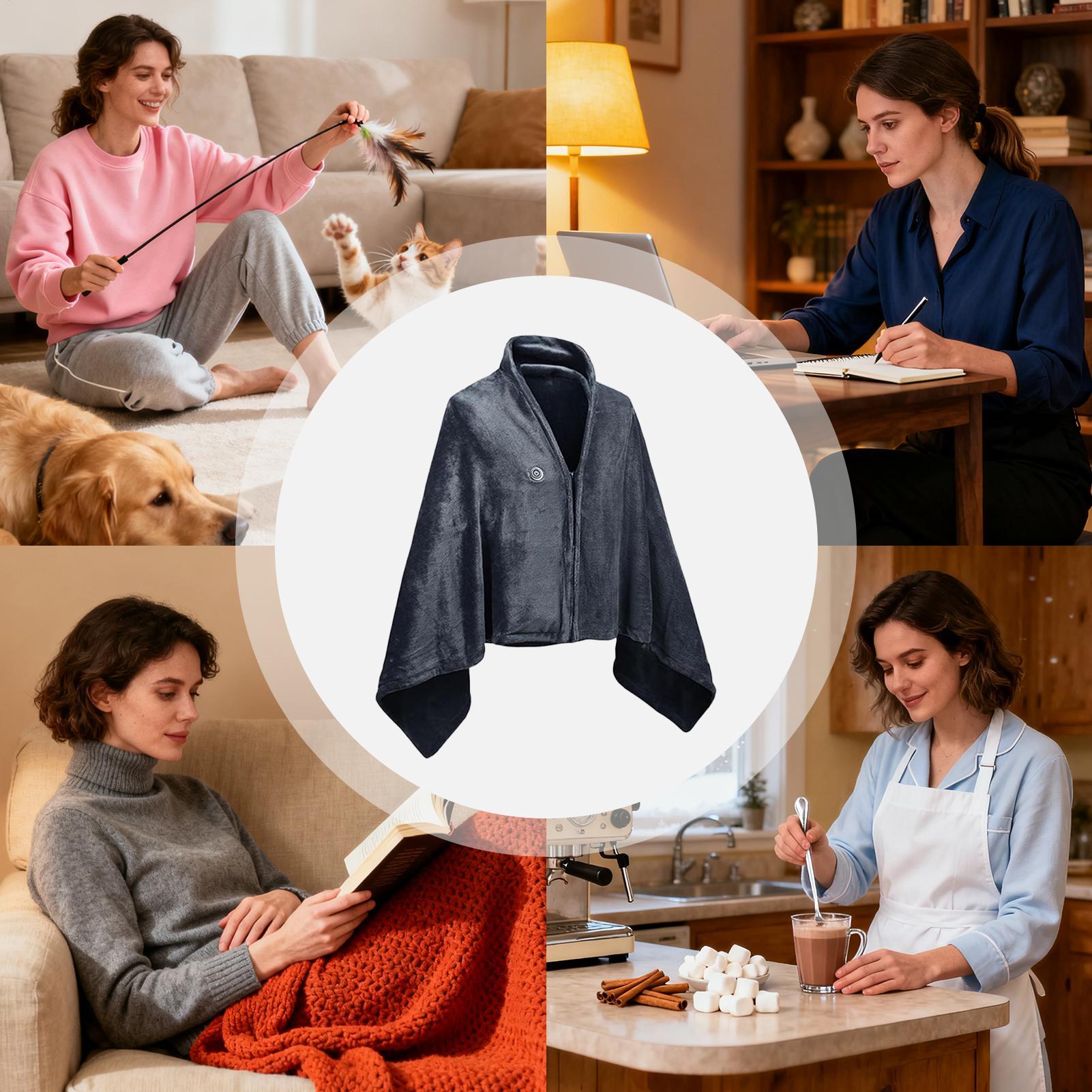 Portable Heated Shawl Wearable - Electric Blanket Heated ulasan dan harga