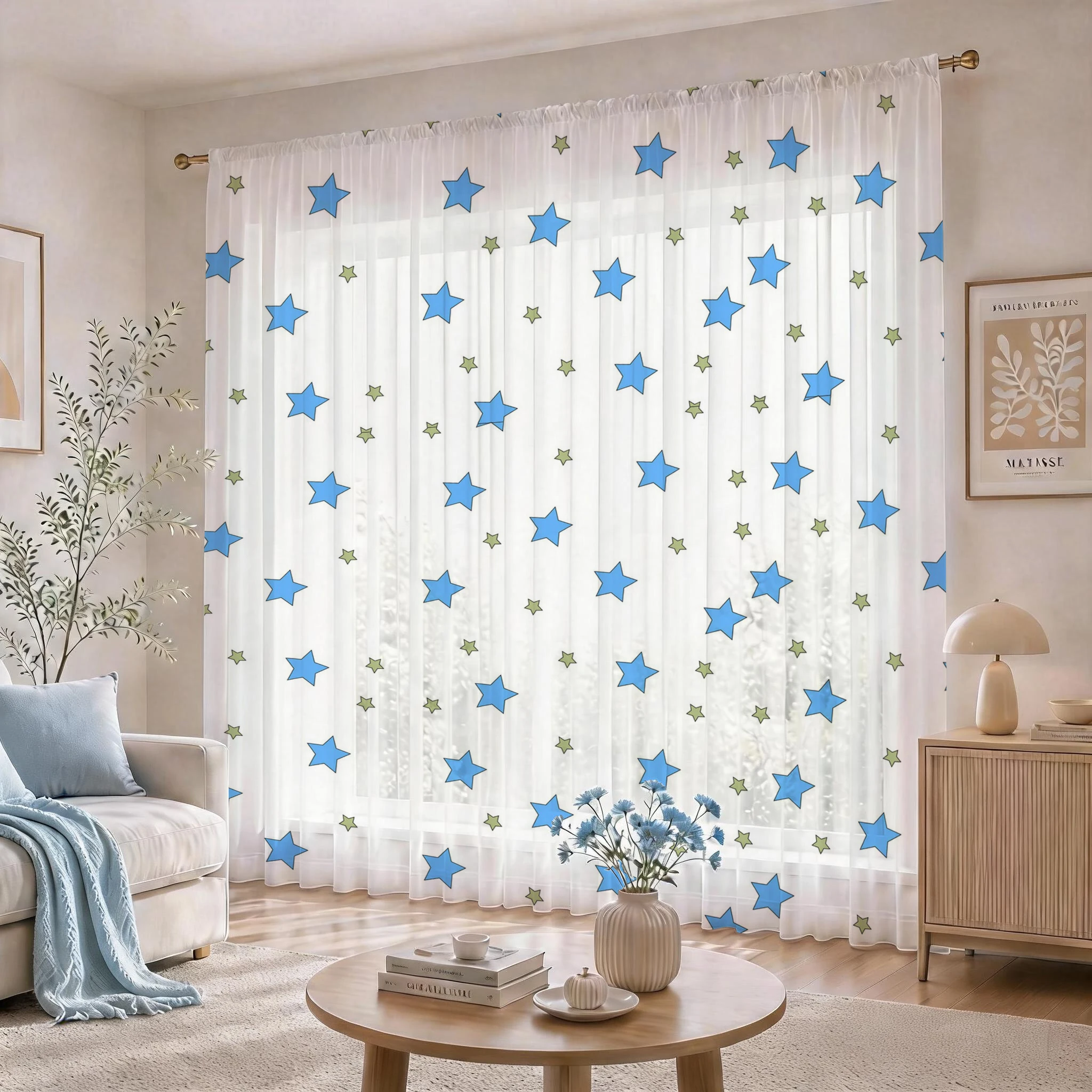 Blue Star Modern Gradient Shee - Curtain Sheer Voile ulasan dan harga
