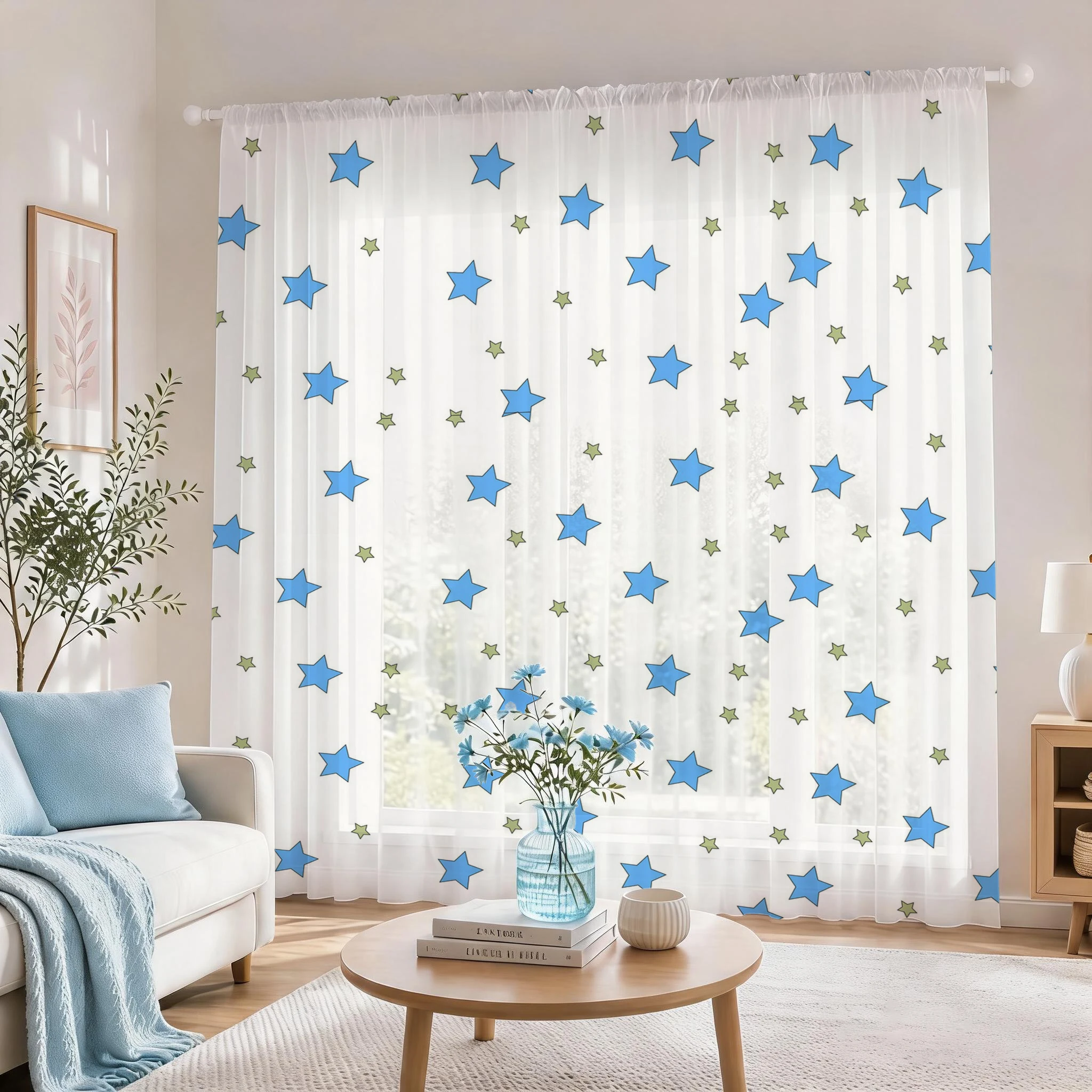 Blue Star Modern Gradient Shee - Curtain Sheer Voile ulasan dan harga